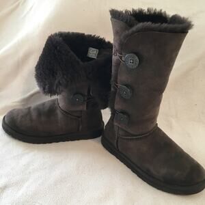 UGG Bailey Button Classic Tall Boots 1873 Button Black Triplet Size 7 Uggs
